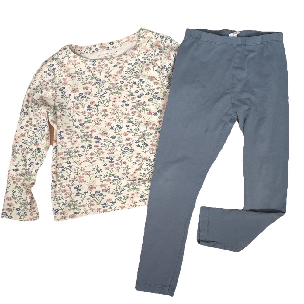 COLORED ORGANICS Set 2pc Size 6 Girls Floral‎ Top + Harbor Leggings